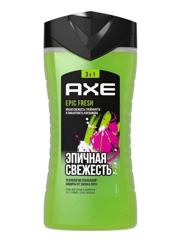 Axe Гель для душа и шампунь 3 в 1 Epic Fresh, 250 мл