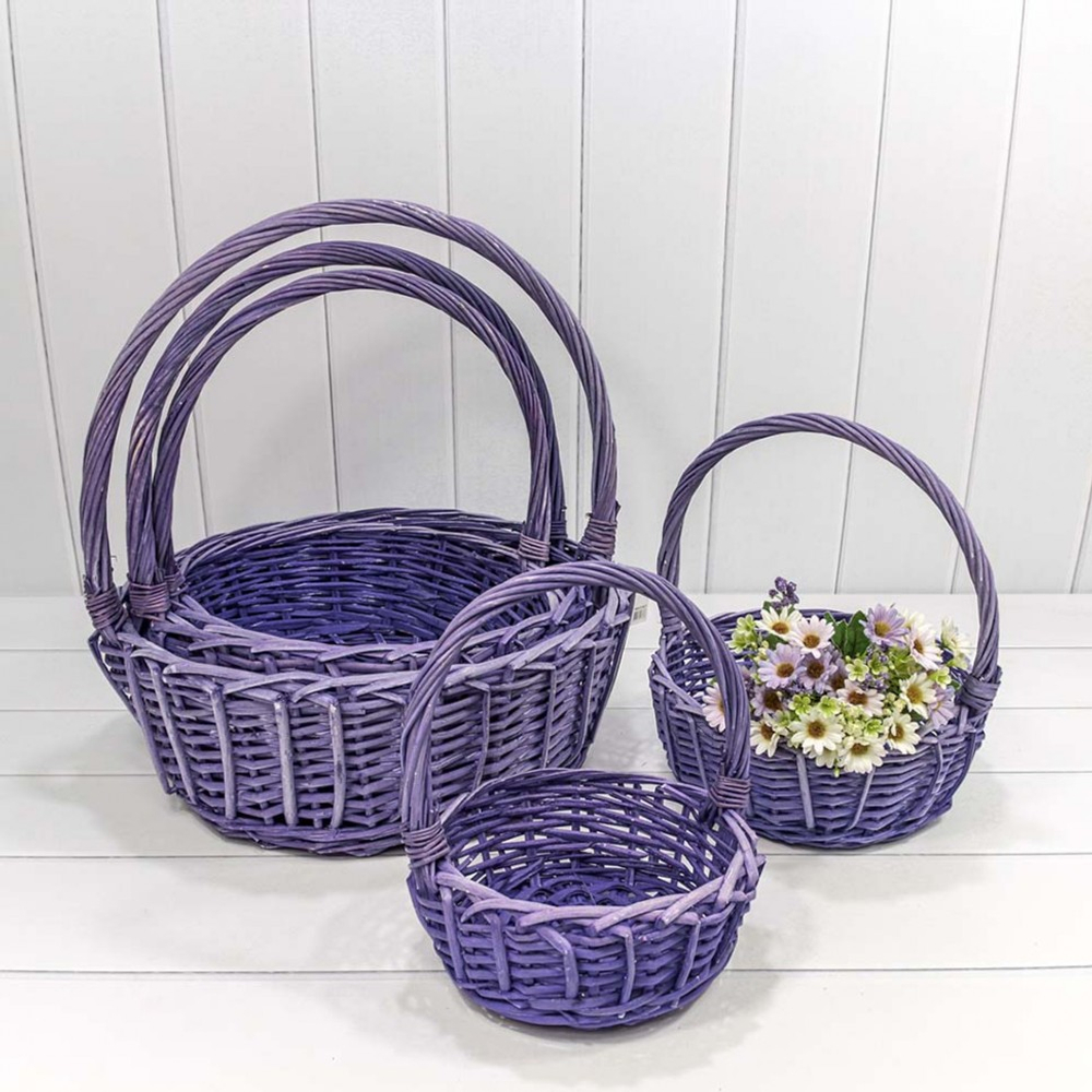 Корзина 45х17/48 (±5%) см Набор 5шт с ручкой (Сиреневый)