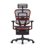 Кресло FALTO Ergohuman Ultra X9 GAMING с подножкой ( чёрный/ КРАСНЫЙ каркас /сетка Equator Red )