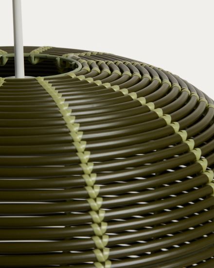 Абажур Garoina для уличного светильника из зеленого искусственного ротанга, 50 см