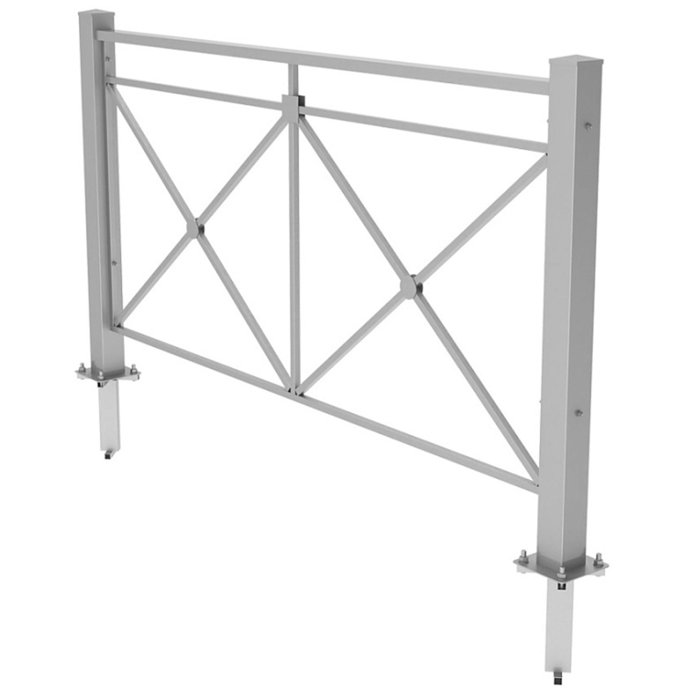 Пешеходное ограждение ПО-1 Крест тип 2 (секция + стойка), стойка 80х80 съемная, порошковая окраска