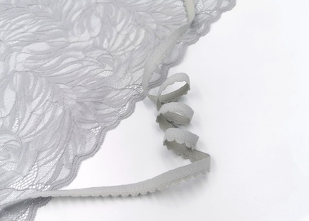 _Отделочная резинка с фестонами, 10мм, светло- серый, (Арт: OTR605/10-166), м