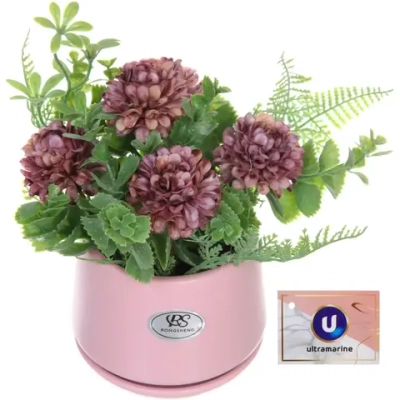 Цветочная композиция «Гортензия» 14*19см сиреневая в керамическом горшке HL-05