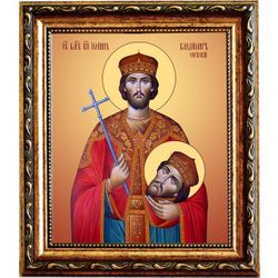 Иоанн-Владимир Сербский мученик, князь. Икона на холсте.