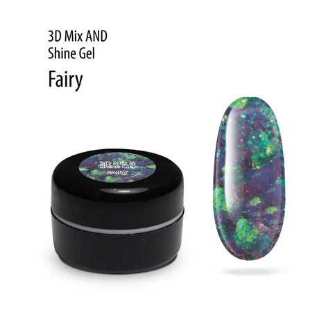 3D Mix&Shine Gel PNB 03 Fairy/Гель для дизайна с блестками и поталью PNB 03 Фея