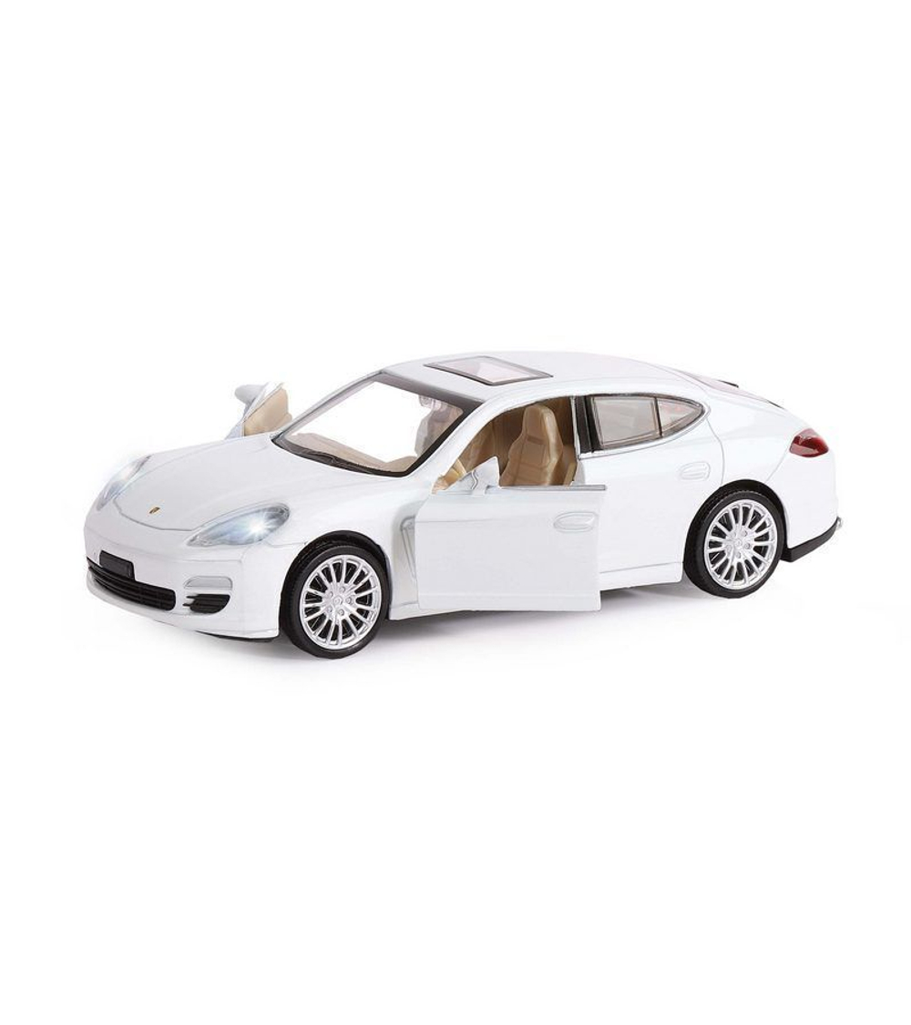 Машина "АВТОПАНОРАМА" Porsche Panamera S, белый, 1/32, свет, звук, инерция, в/к 17,5*13,5*9 см