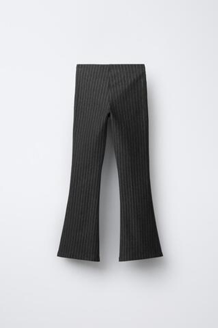 ZARA БРЮКИ-КЛЕШ В ТОНКУЮ ПОЛОСКУ, СЕРЫЙ