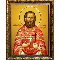 Михаил Березин священномученик пресвитер. Икона на холсте.