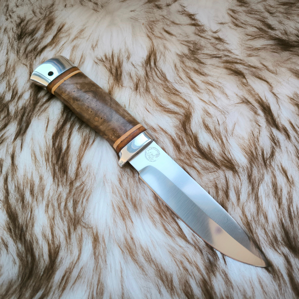 Кованый нож НС-27А Хищник (ЭИ-107) алюминиевые вставки (Златоуст)