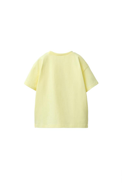 ZARA ФУТБОЛКА С КАРМАНОМ И ВЫШИВКОЙ, ЖЕЛТЫЙ