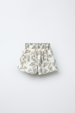 ZARA ШОРТЫ С ЦВЕТОЧНОЙ ВЫШИВКОЙ, МЯГКИЙ ЗЕЛЕНЫЙ