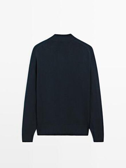 Massimo Dutti Кардиган с V-образным вырезом, темно-синий