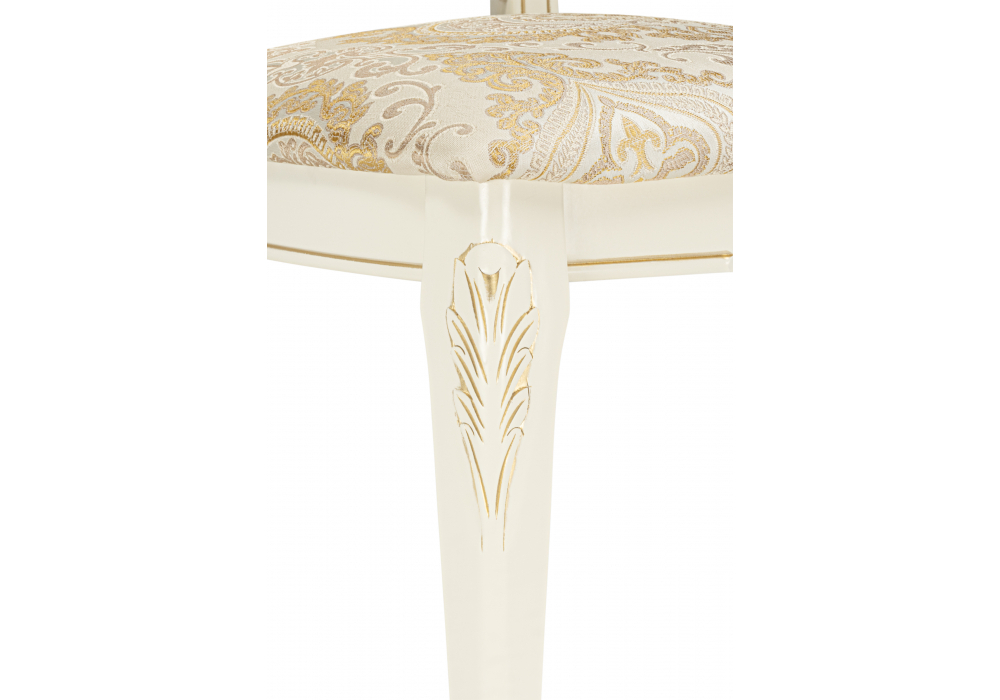 Стул деревянный Woodville Керия слоновая кость, золото патина