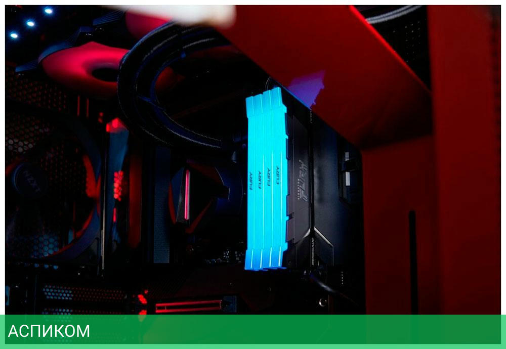 Оперативная память Kingston Fury Renegade RGB Gaming RTL DDR4 4x32GB (KF436C18RB2AK4/128)
