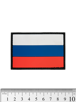 Шеврон Флаг России PVC 5х7,5 см. Чёрный кант