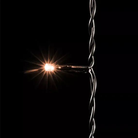 Светодиодный занавес 1*9 м., 900 экстра теплых белый LED ламп, черный провод ПВХ, LTC (PCL901-11-2EWW)