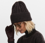 Шапка с аранами Коричневый Графит