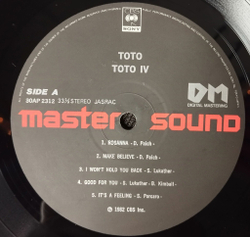 Винтажная виниловая пластинка LP Toto IV (Japan 1982) (Obi) Master Sound