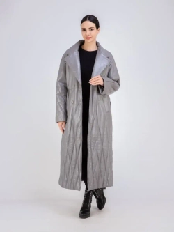 Пальто женское кожаное утепленное длинное Турция