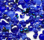 МБ-8 Хрустальные бусины, форма: МИКС, цвет: Синий, 25 гр.