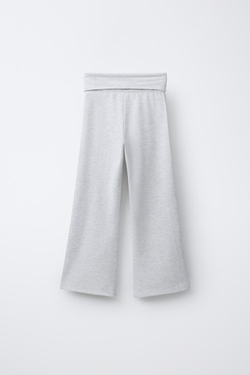 ZARA РАСКЛЕШЕННЫЕ ЛЕГИНСЫ С ЛАМПАСАМИ, СЕРЫЙ МЕЛАНЖ