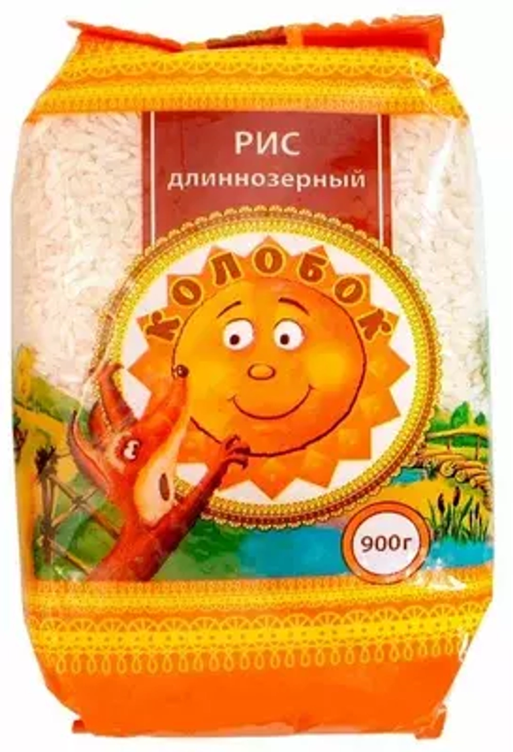 Рис пропаренный длиннозёрный "Колобок" 900 гр.