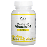 Nu U Nutrition, Витамин D3 максимальной силы действия, 3000 МЕ, 365 мягких капсул