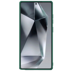 Усиленный противоударный чехол зеленого цвета (Dark Green) от Nillkin для Samsung Galaxy S25 Ultra, серия Super Frosted Shield Pro