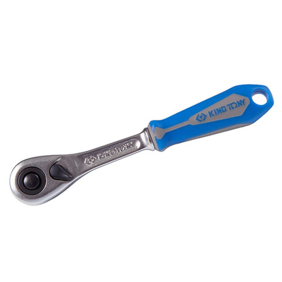 KING TONY (2773-55GS) Трещотка 1/4", 140 мм, 90 зубцов, флажковая с кнопкой