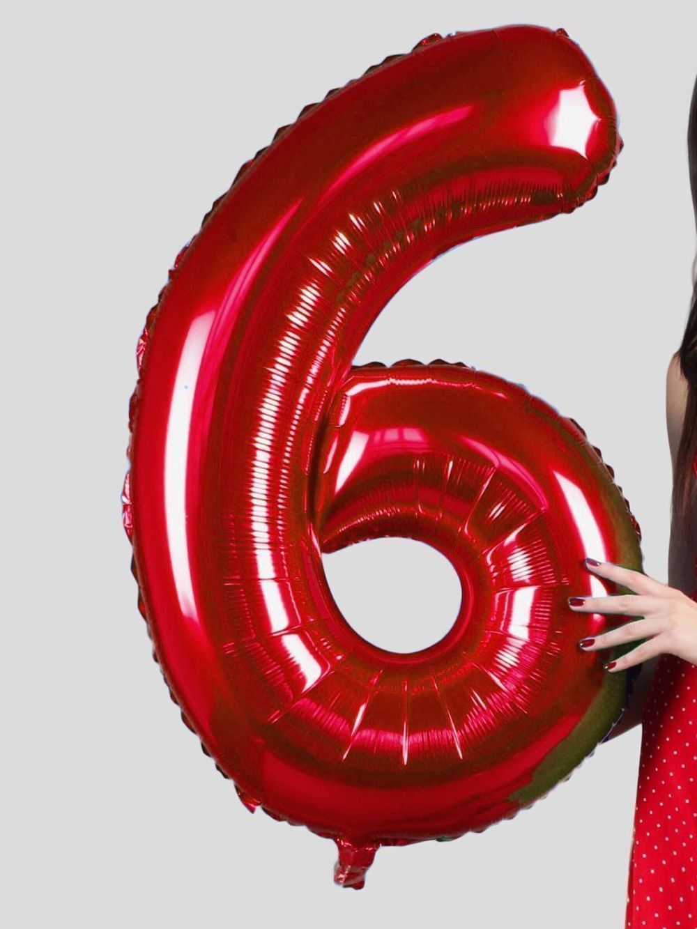 FM Шар 40" / 102 см Цифра "6 / 9" Красный (БГ-60)  Изображение10