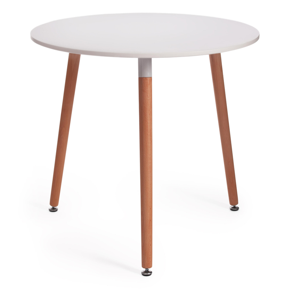 Стол MARS (mod. T1004) МДФ/дерево, White (Белый) / Natural (натуральный), 80 х 80 х 75 см