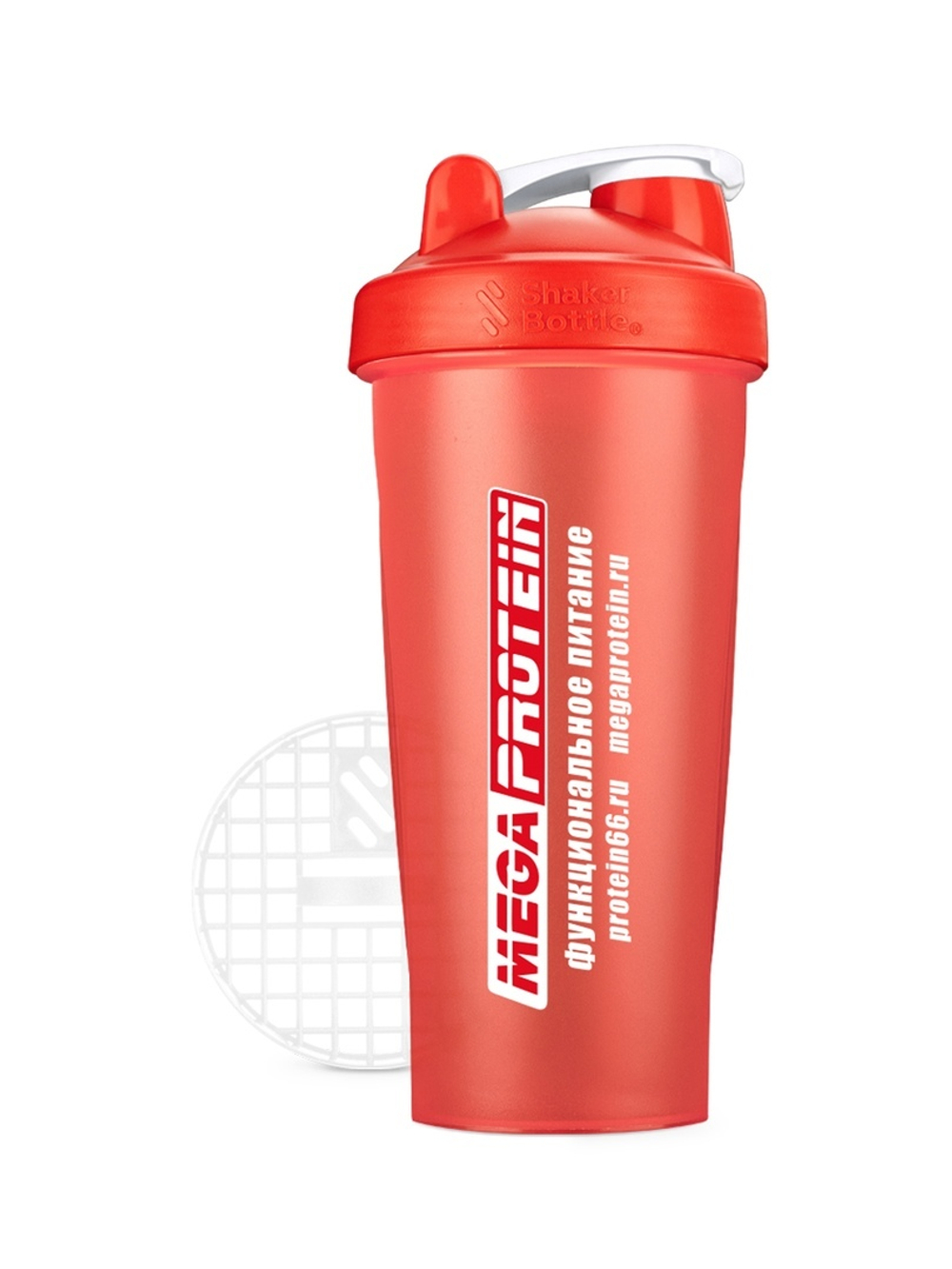 Шейкер 600 мл красный (MegaProtein)