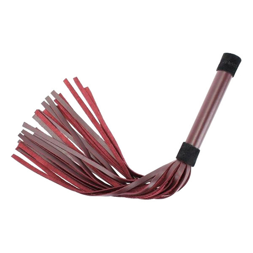 Бордовая кожаная плеть 45см с гладкой ручкой БДСМ Арсенал Maroon Leather Whip 67012