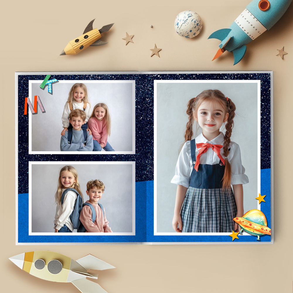 PSD-Шаблон фотокниги "Космос"