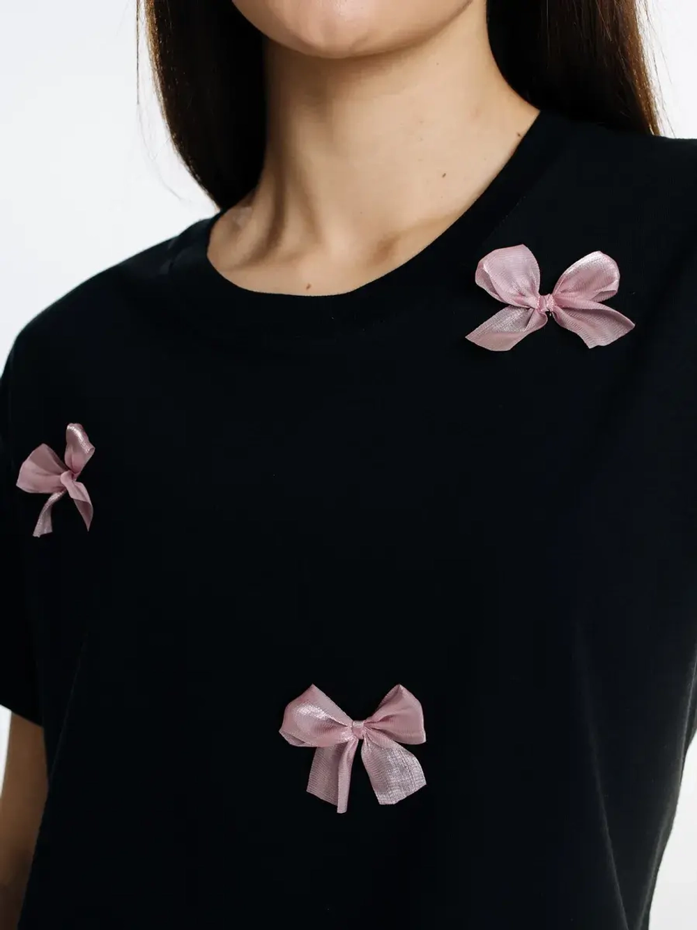 Футболка оверсайз с бантиками