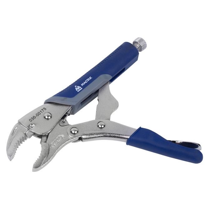 МАСТАК (036-00175H) Зажим с фиксатором 175 мм, фигурные губки