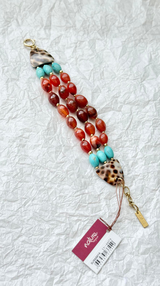 Браслет Nature Bijoux, Surabaya, с агатом, говлитом и раковиной тигровой Ципреи, NB25.2-13-44274 (ко