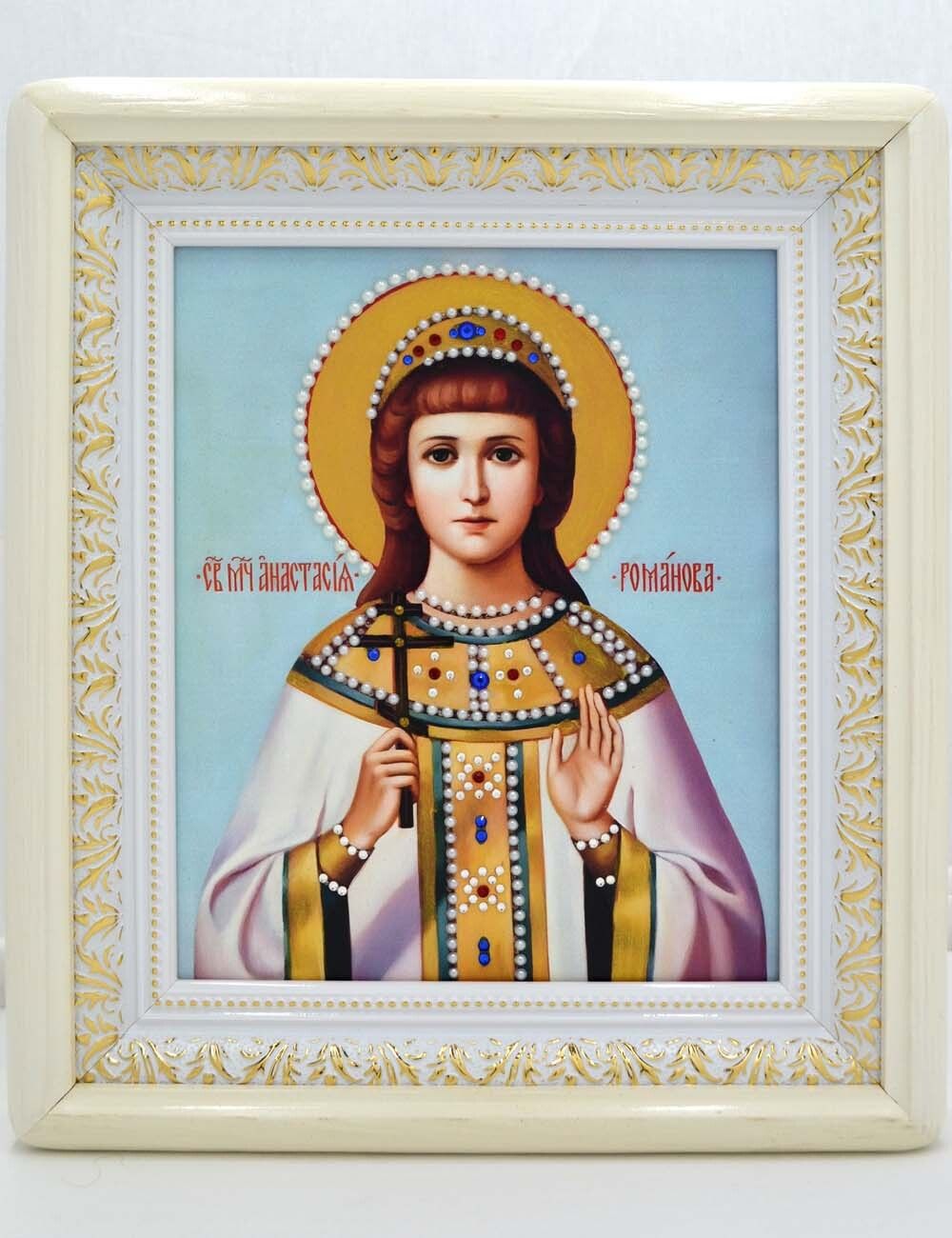 Икона Анастасии Романовой великой княжны ручной работы.