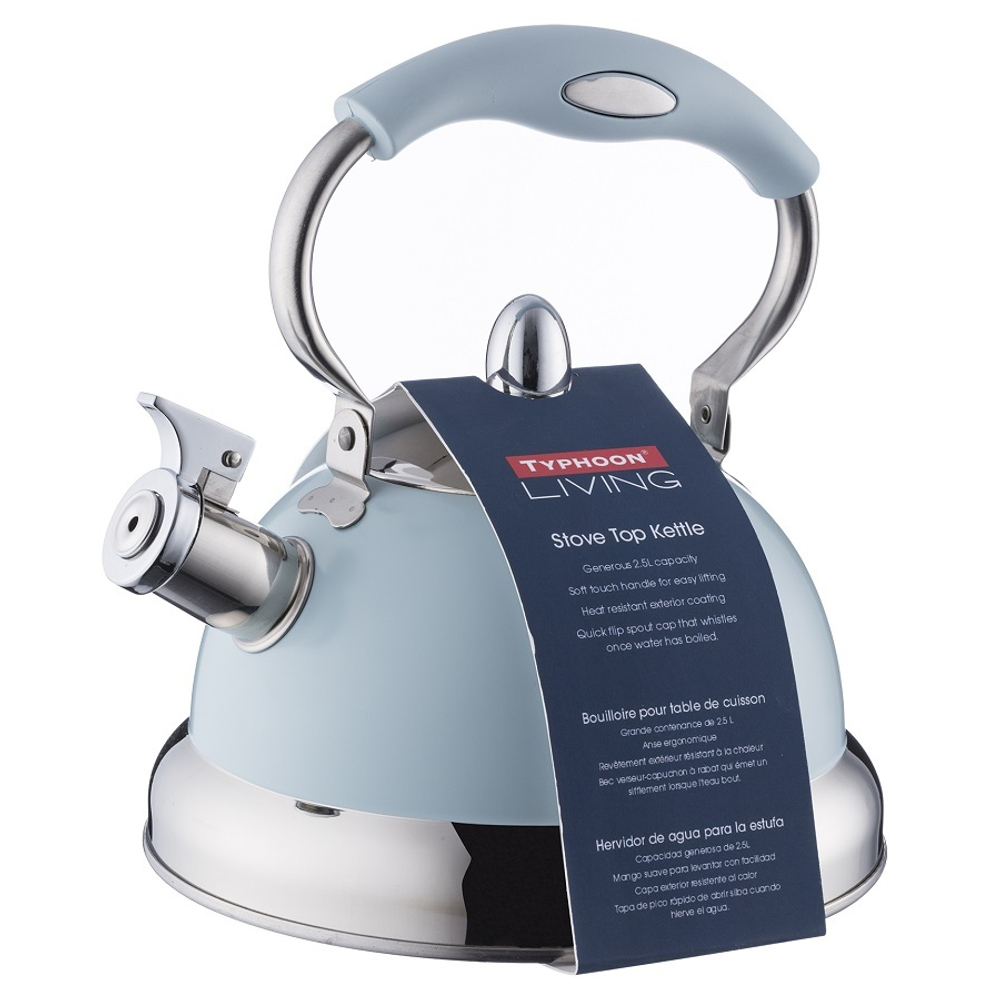 Чайник со свистком living голубой