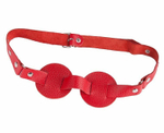 Красная кожаная маска на глаза для эротических игр (Цвет: красный)