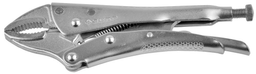 Зажим ЗУБР ″ЭКСПЕРТ″ ручной,универс,для круглых,профилированных и плоских деталей,губки из кованой Cr-V стали,180мм