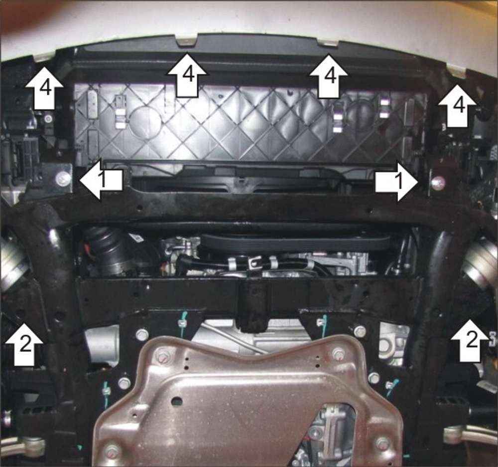 Защита Радиатора. 5 мм, Алюминий. для BMW X5 (e70) 2010-2013 MOTODOR.30205