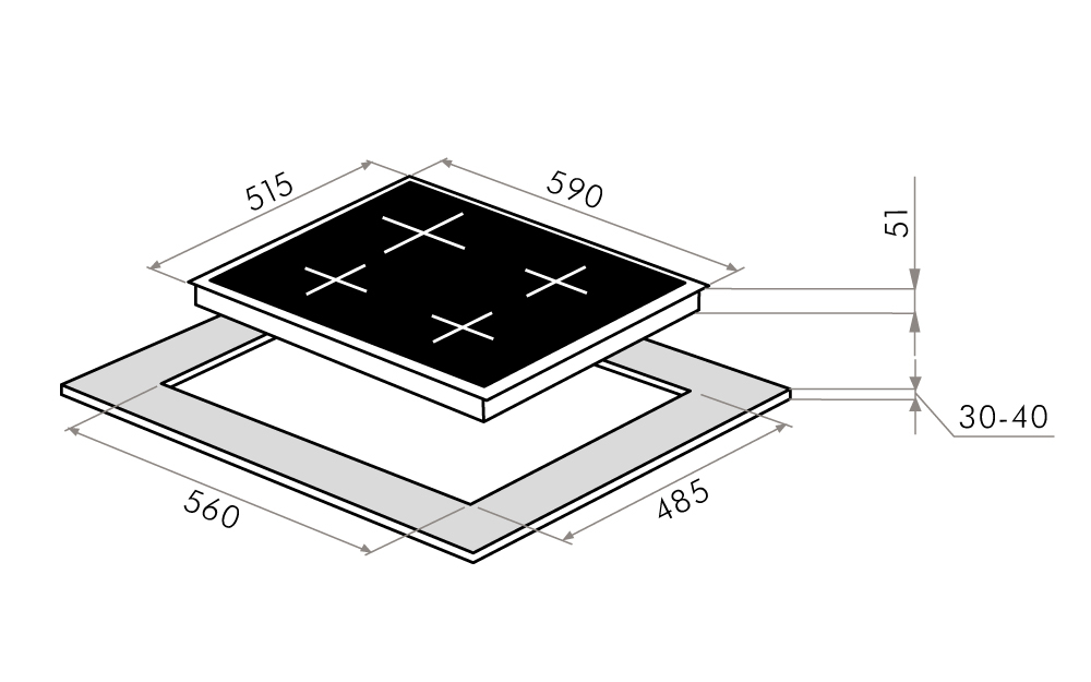 Газовая варочная панель MAUNFELD MGHE.64.74RIG