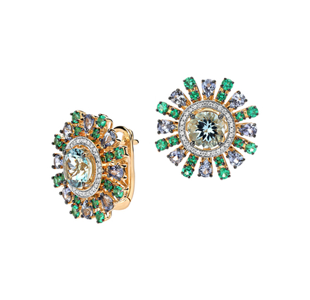 Серьги с бриллиантом  из желтого золота JA-S-311591-2