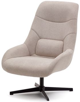 Celida Вращающееся кресло из бежевой синели и стали с черной отделкой Испания 