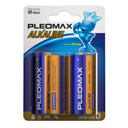Батарейки Pleomax LR20-2BL Alkaline