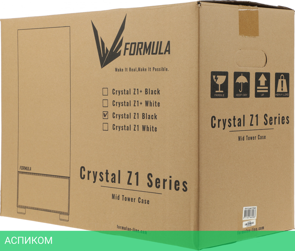Корпус Formula Crystal Z1 без БП черный