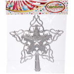 Звезда на ёлку «Кружево» 20*22 см, Серебро