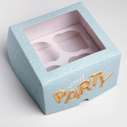 Коробка на 4 капкейка Sweet Party, 16*16*10см