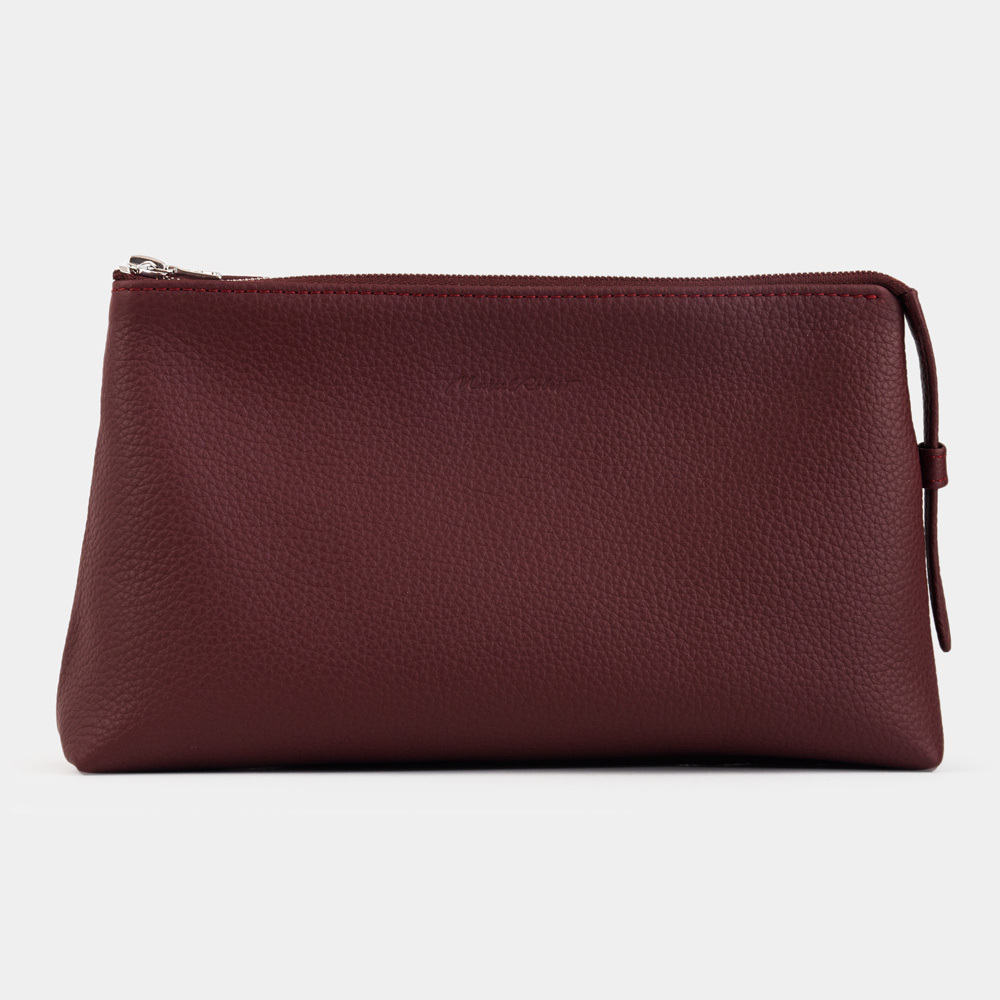 Косметичка Comete из кожи теленка, бордового цвета